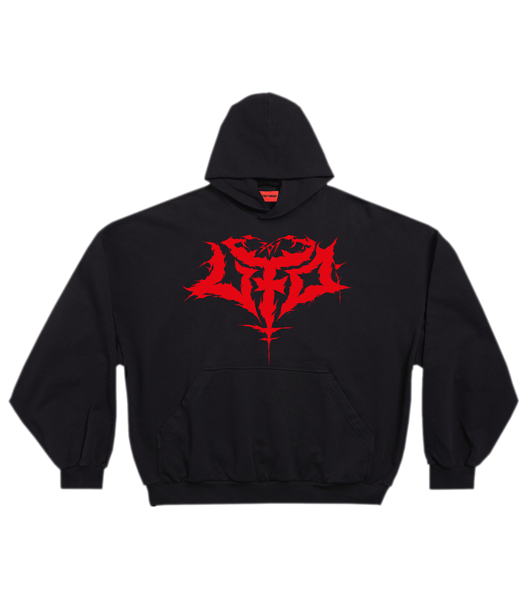 „LOVE MY LIFE“ Tour Hoodie - Metal Logo red